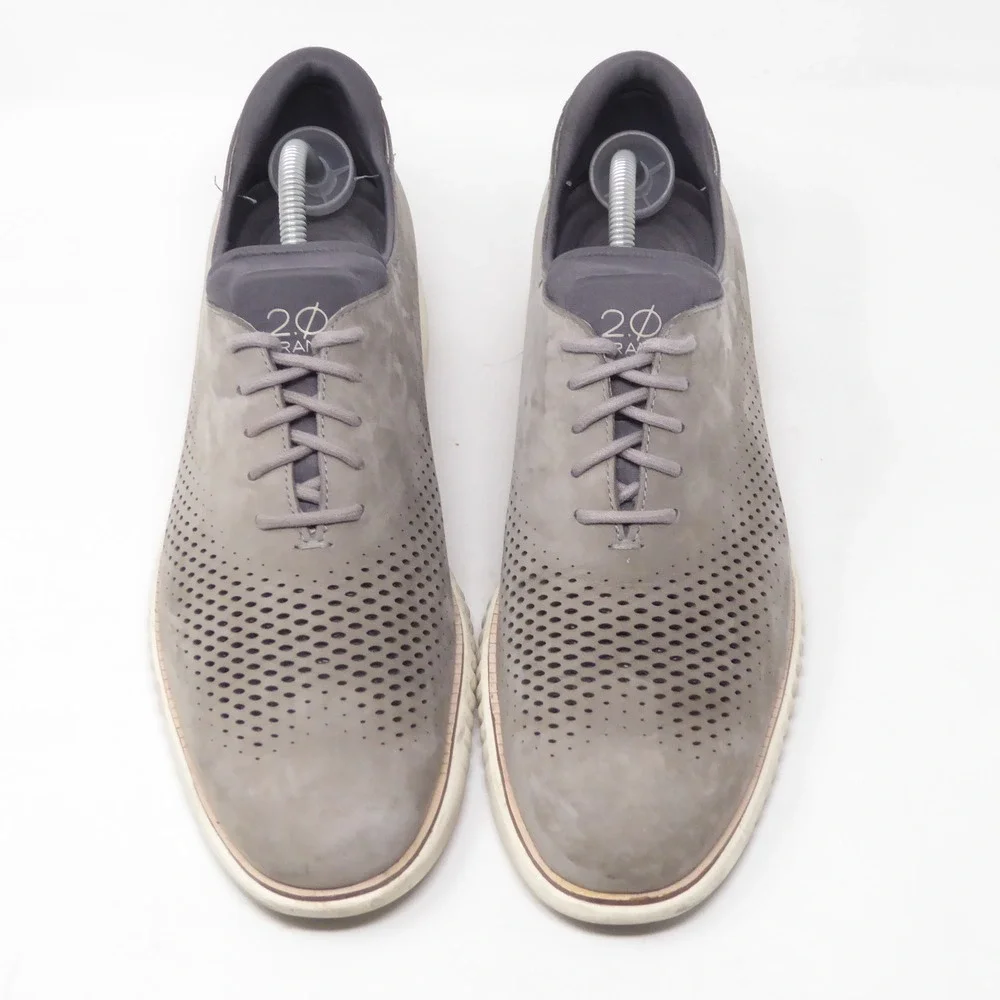 Cole Haan Mens 2.ZeroGrand Laser Wingtip Oxford Shoes Grey C23814 Size 10M